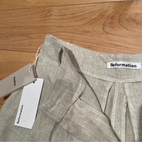 REFORMATION Petite 00P Vesta Oatmeal Linen Pants NEW - Picture 9 of 16